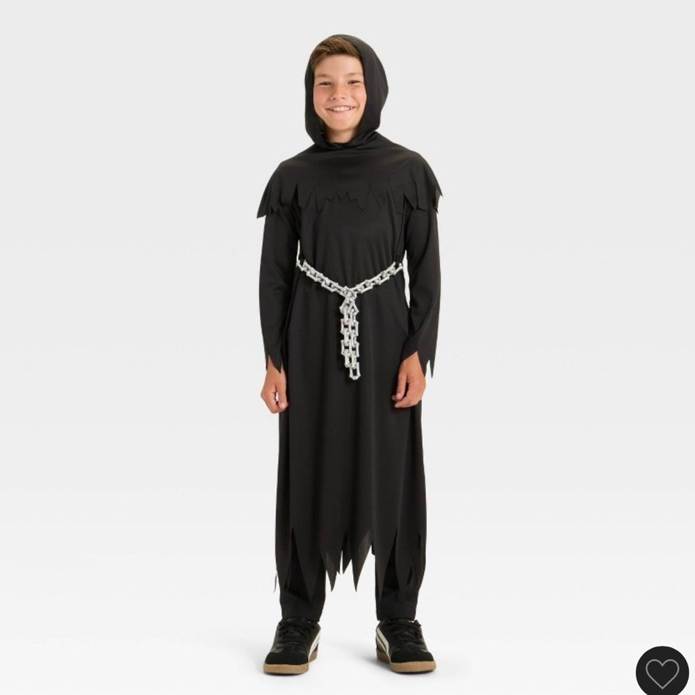 BRAND NEW Kids Reaped Hooded Costume with chain SMALL
